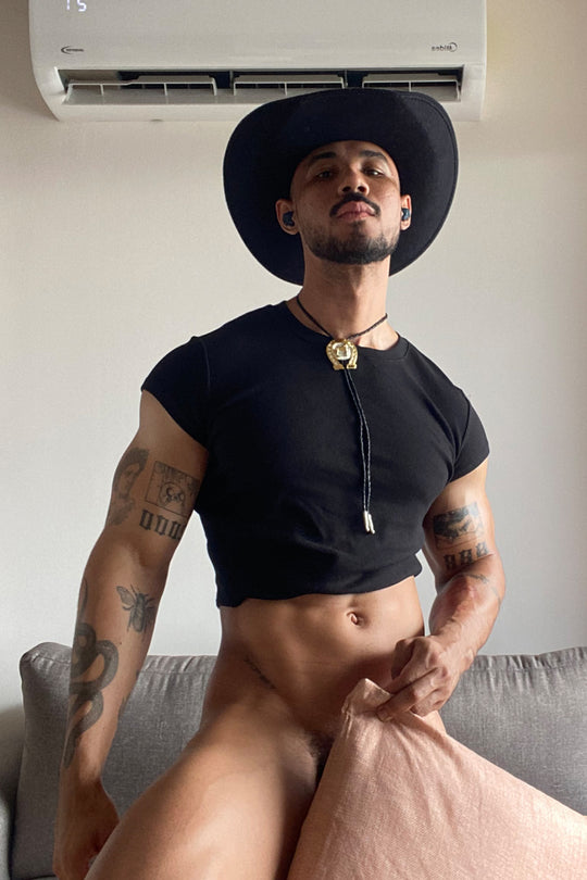 Cap Sleeve Rib Knit Crop Top - Black