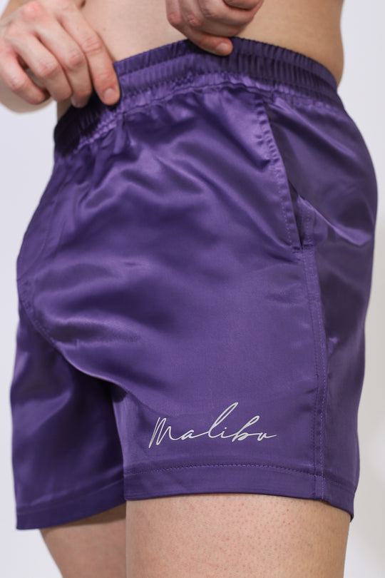 ShimmerFlex Active Shorts - Plum