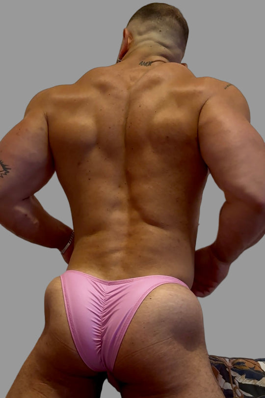 Soft Vegan Leather Scrunch-Butt Briefs - Pink