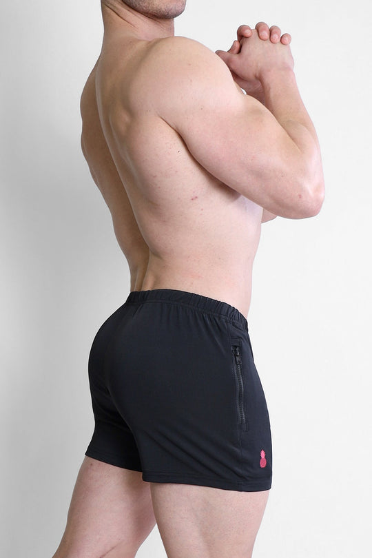 Karma 2" Short Shorts with Zipper Pockets - Black