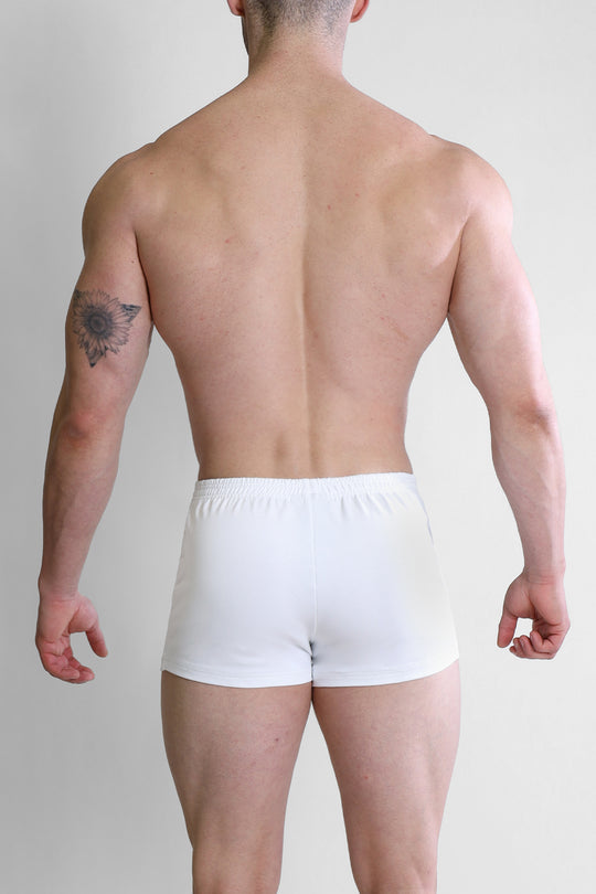 Varsity 2" Short Shorts with Zipper Pocket  - White