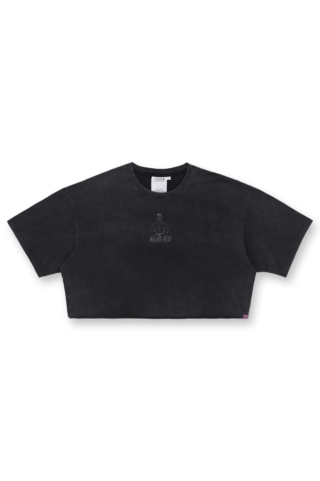 Vintage-Washed Drop-Shoulder Crop Tee - Beefcake