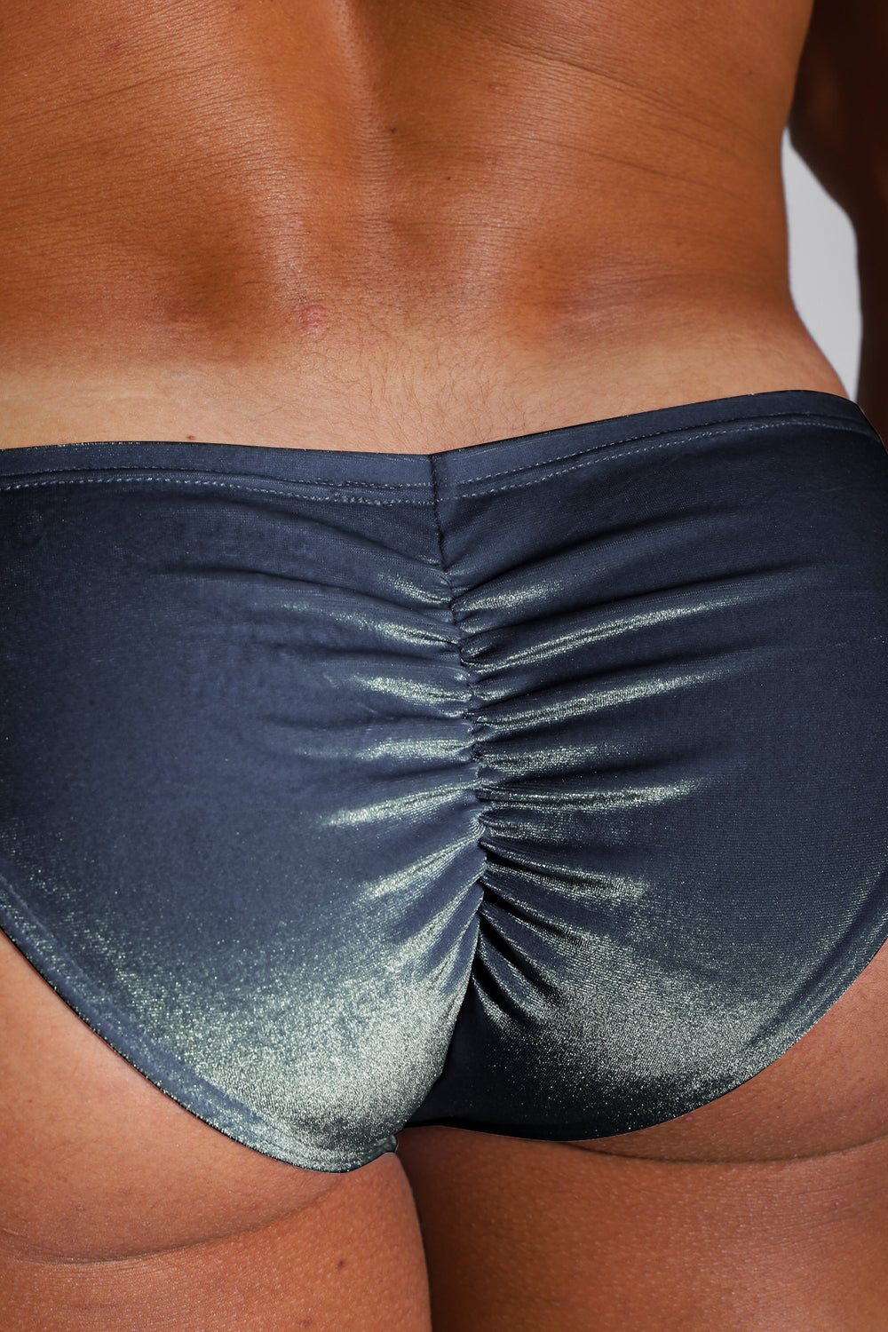 Velvety Scrunch-Butt Bikini Briefs - Blue