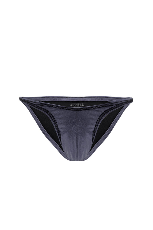 Luna Scrunch-Butt Thong - Metallic Black