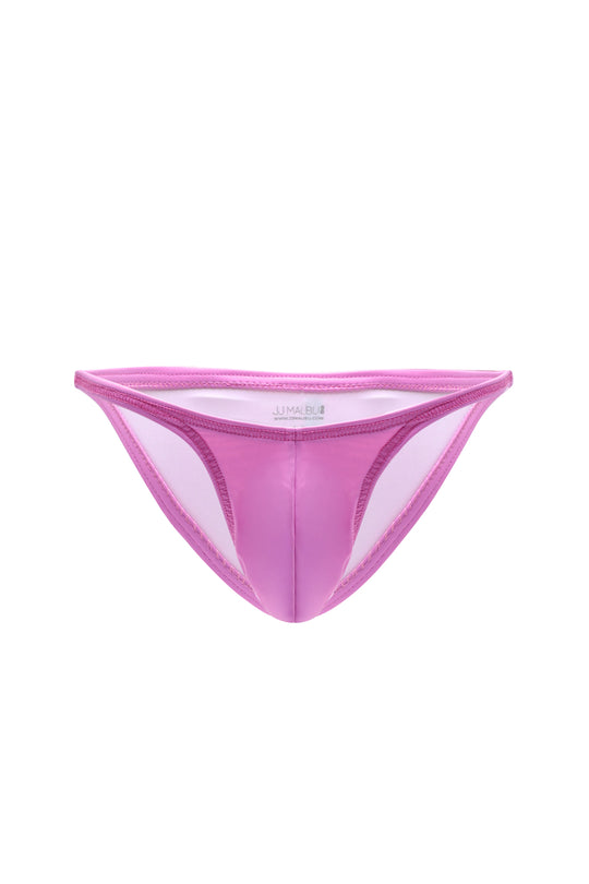 Soft Vegan Leather Scrunch-Butt Briefs - Pink