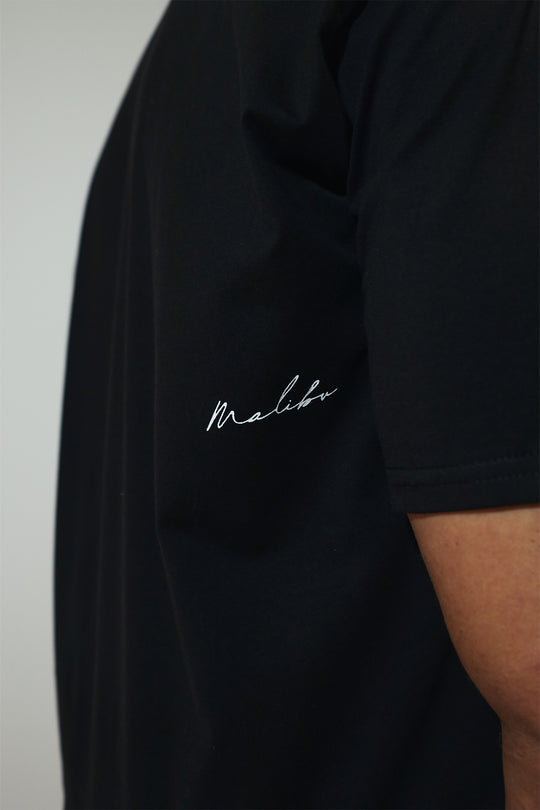 Oversized Relaxed Crop Top - Midnight Black