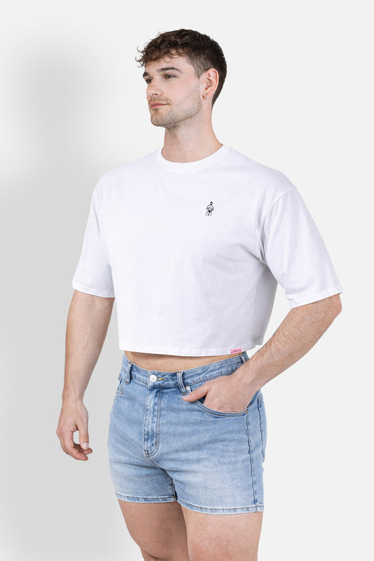 Oversized Relaxed Crop Top - Ivory