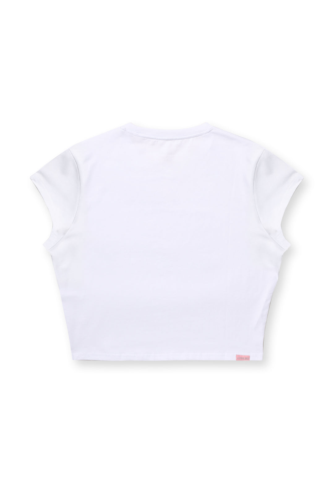 Muscle-Fit Crop Half-Sleeve Tee - White