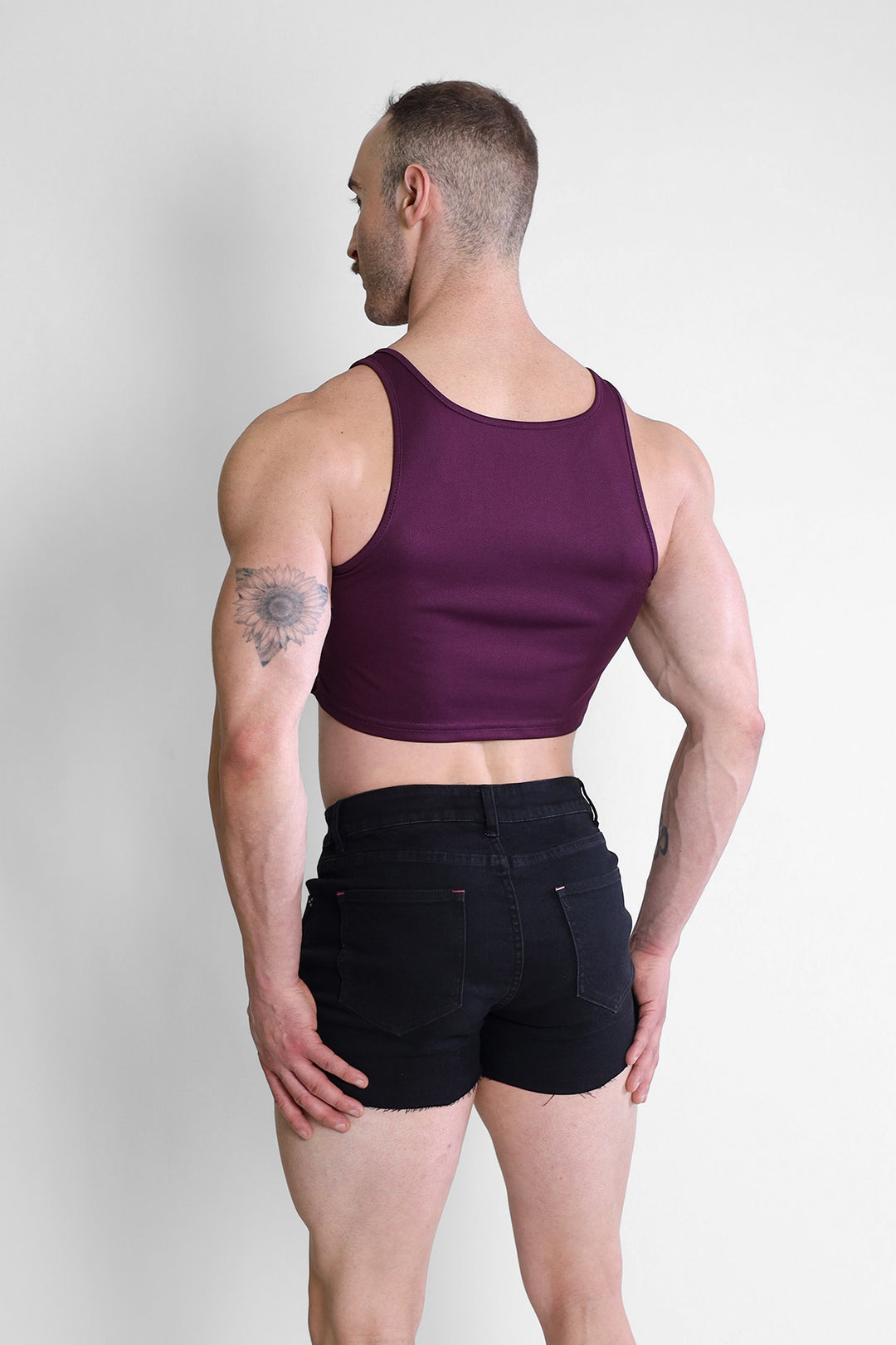 JJ Dry-Cool Crop Tank Top- Purple