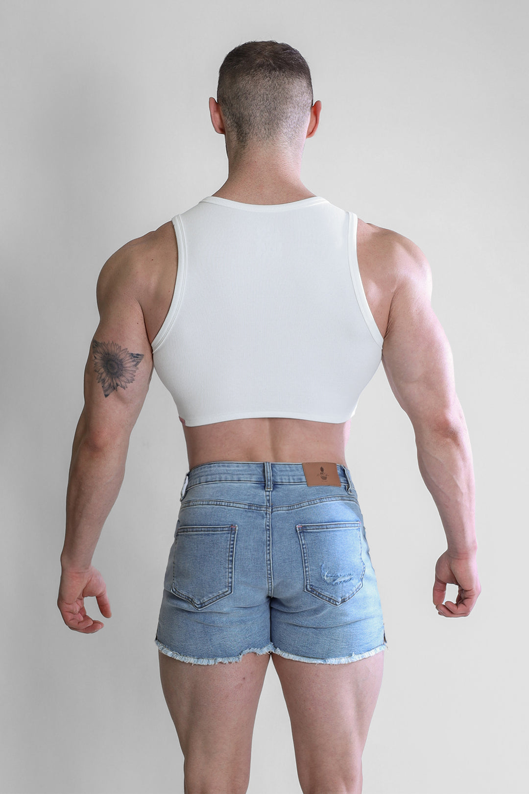 Wrapped Up Ribbed Crop Tank - White