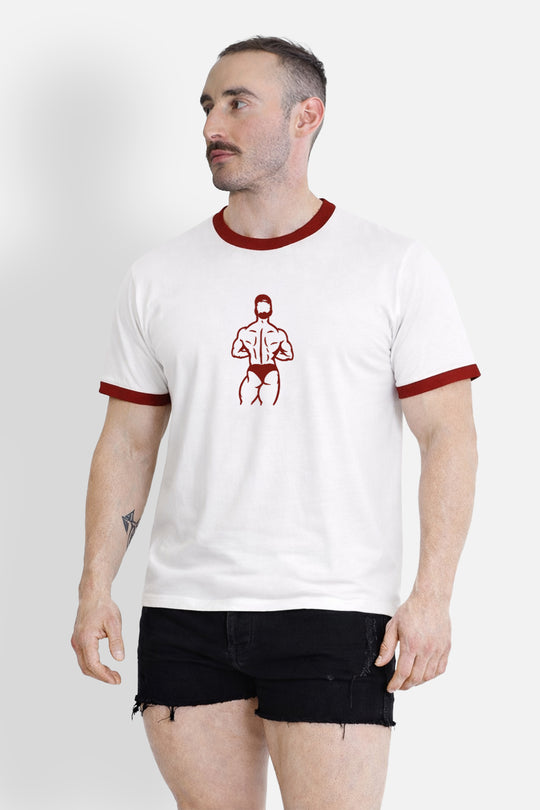 Field Day Ringer Tee - White w/ Red Trim
