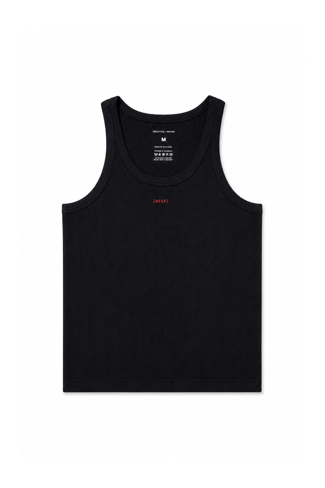 Slim Rib Knit Tank Top - Black