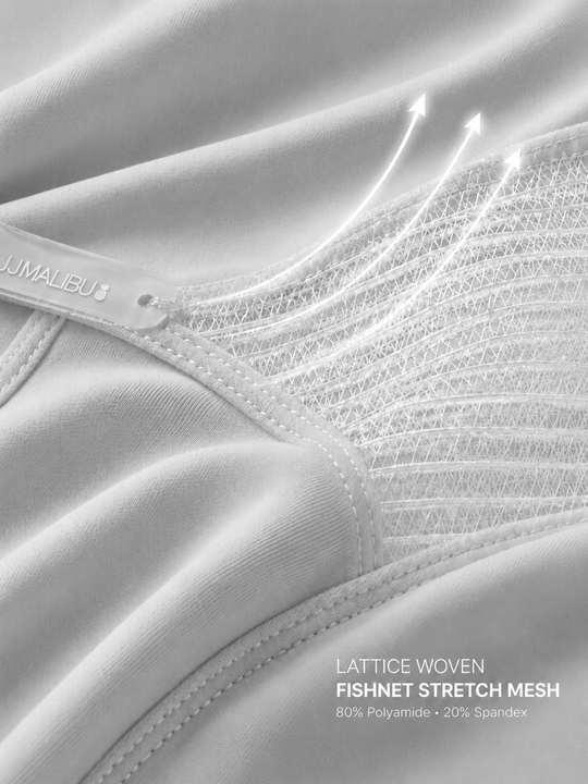 Lattice Side Mesh Thongs - Glacier Grey