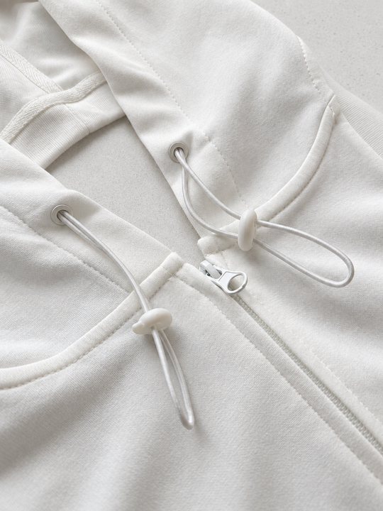 Open Back Sleeveless Hoodie - Winter White