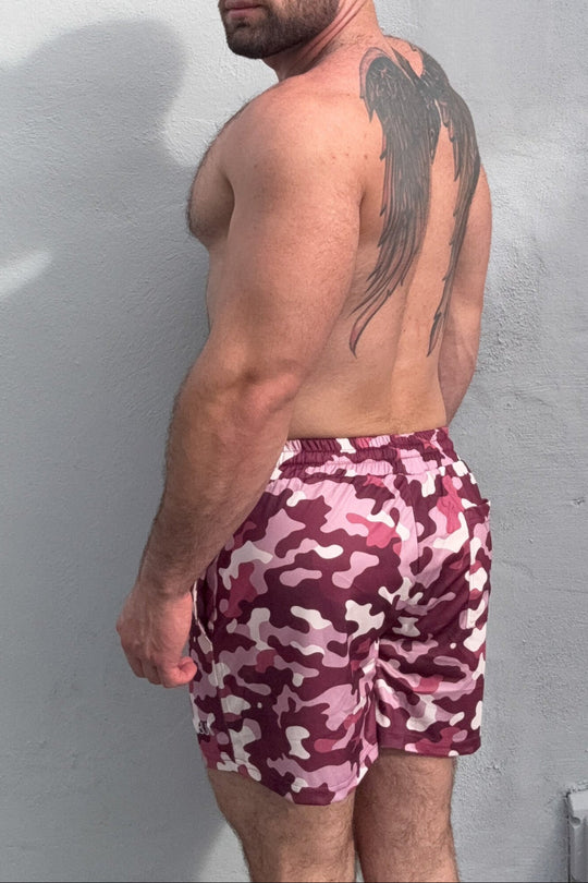 Quick-Dry Mesh Shorts - Purple Camo