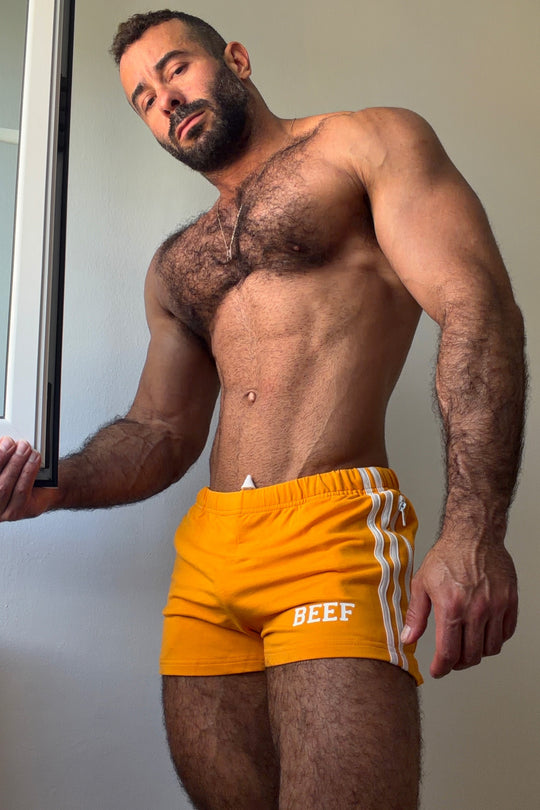 Varsity Boy Short Shorts - Tangerine Orange