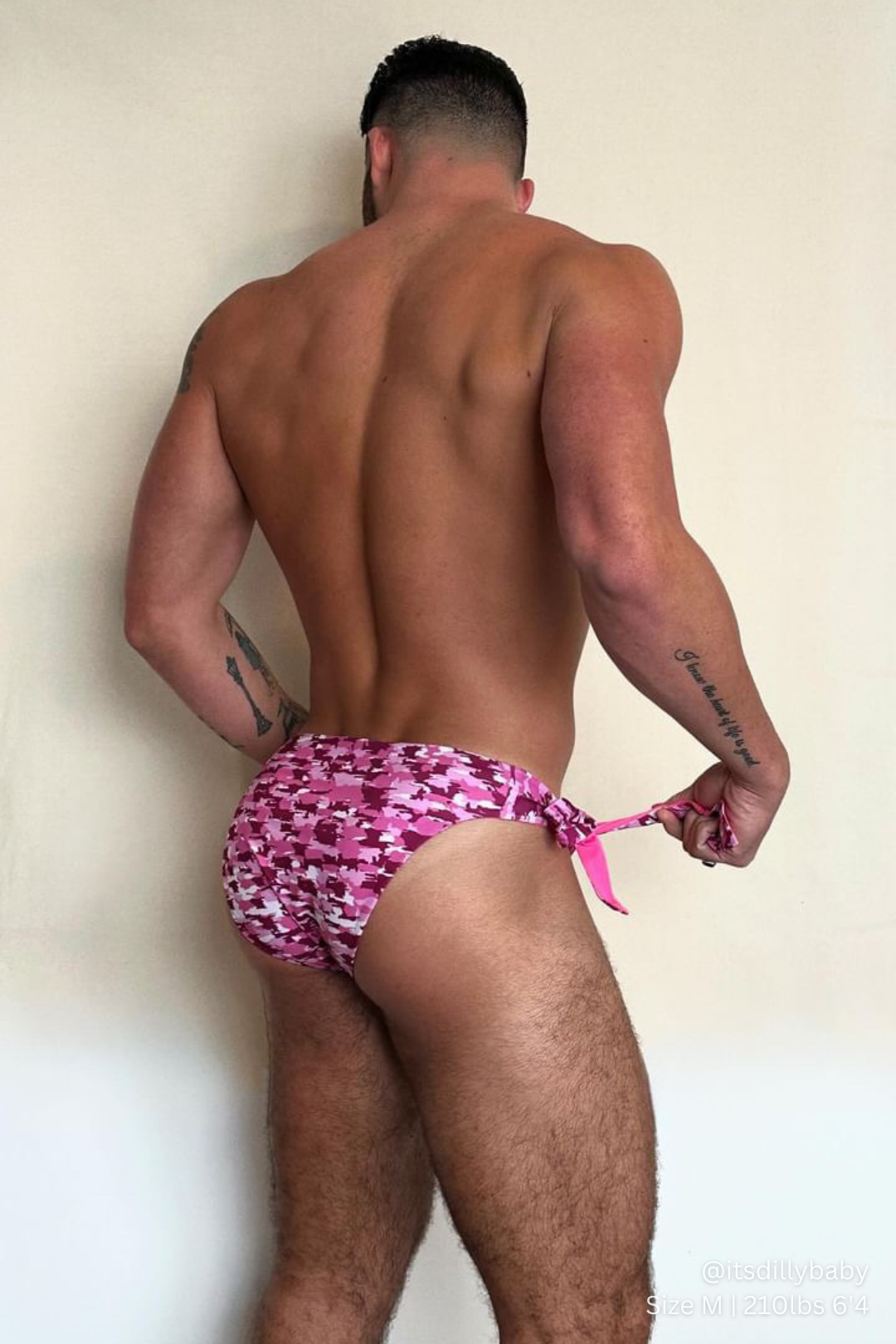 Side-Tie Swim Briefs - Reversible-Pink/Camo